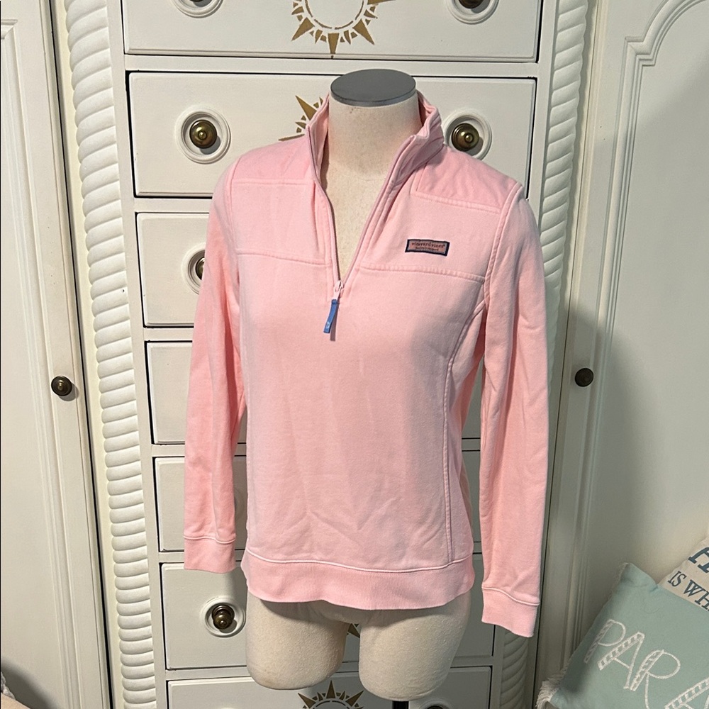 🎄Closet Closing Sale🎄 Vineyard Vines Women's Light Pink Quarter-Zip Sweatshirt S